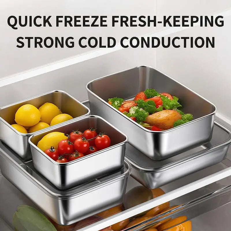 Stainless Steel Food Storage Container with Airtight Lid