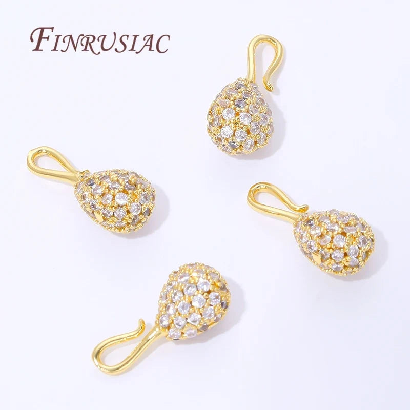 18K Gold Plated Zircon Charm Pendants | DIY Jewelry Making