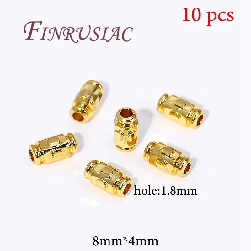 Gold Plated Brass Spacer Beads – DIY Jewelry Findings 6mm×8mm