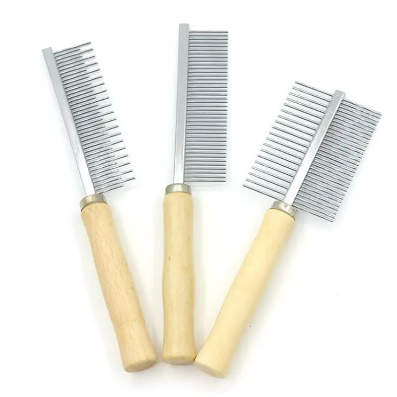 Pet Grooming Comb Wood Handle – Cats & Dogs Deshedding Tool