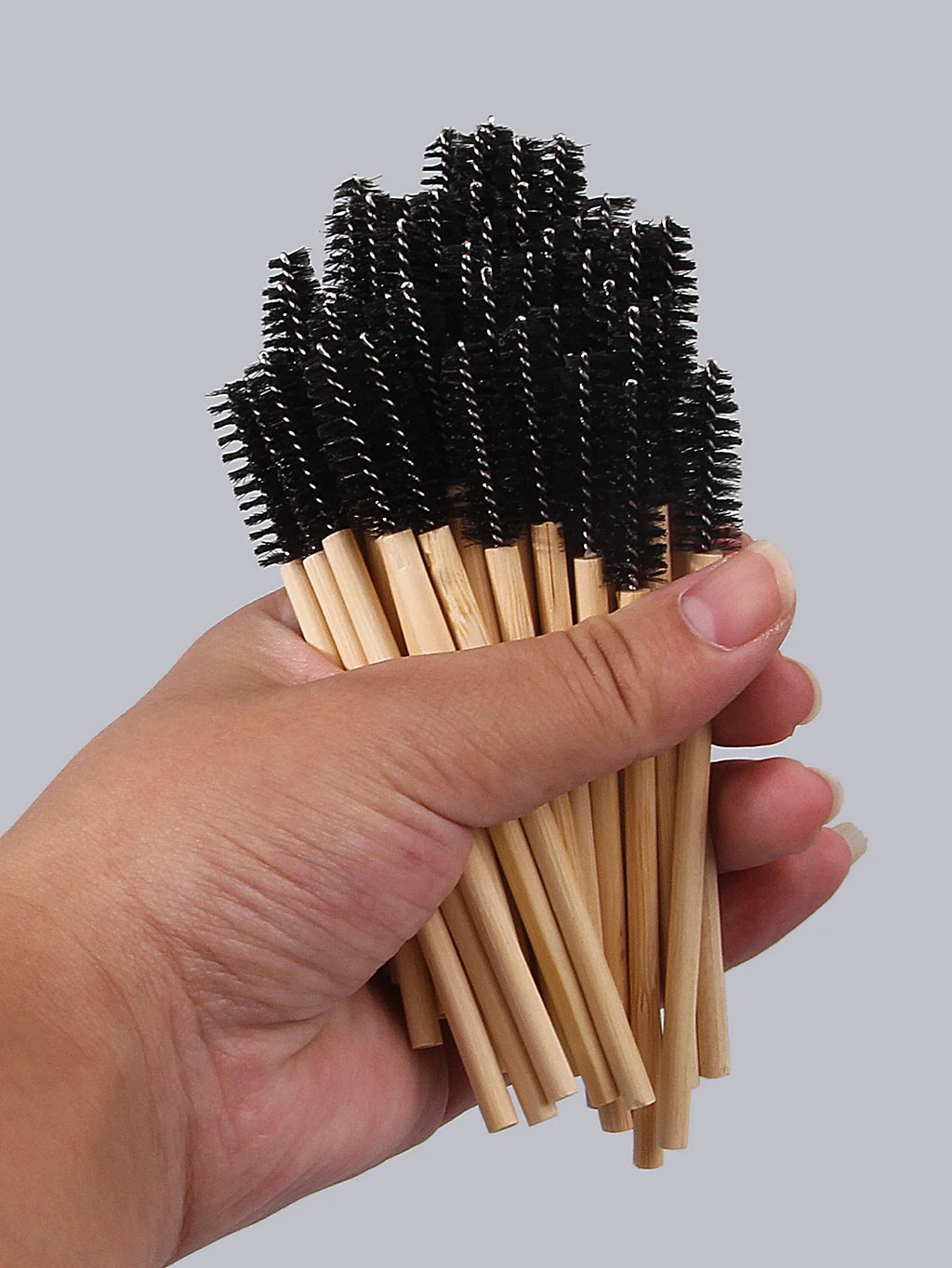 50PCS Bamboo Mascara Wands – Lash & Eyebrow Brush Set