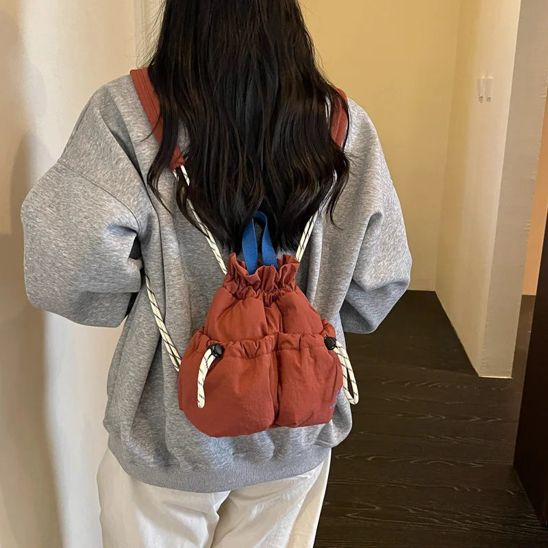 Mini Drawstring Backpack Women – Korean Style Lightweight Bag
