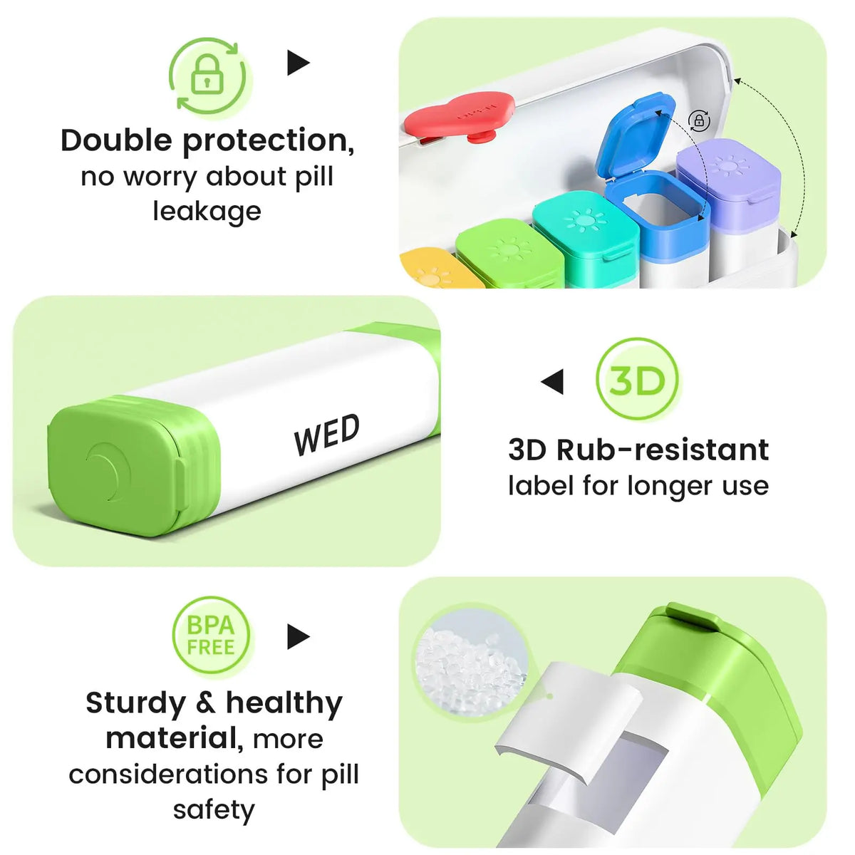 Weekly AM PM Pill Organizer – 7-Day Large Travel Pill Case