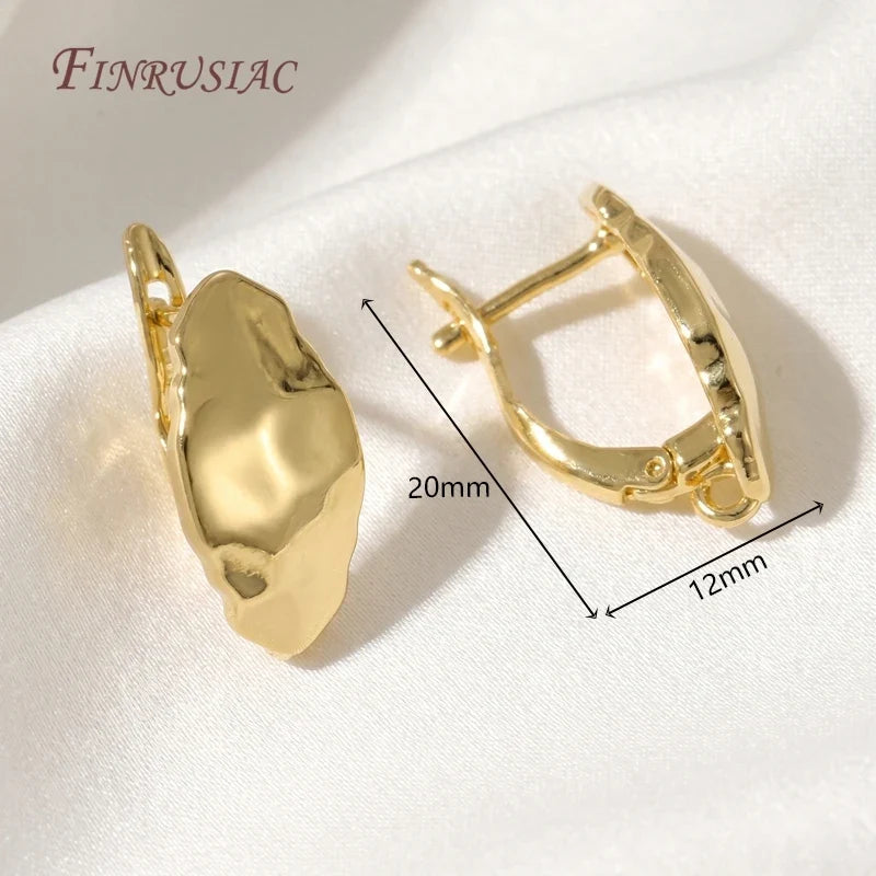 Geometric Leverback Earring Hooks 18K Gold Silver Plated 4 Styles