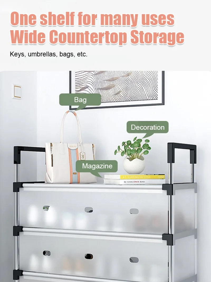 Multi-Layer Dustproof Shoe Rack – Space-Saving Cabinet