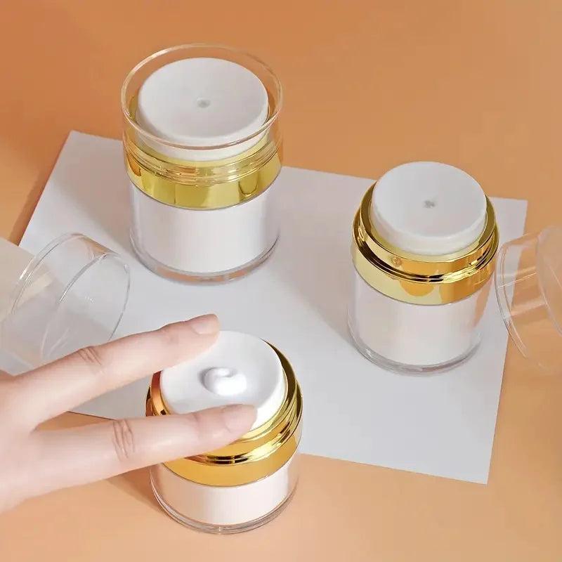 Airless Pump Jar Refillable Vacuum Bottle 15ml 30ml 50ml