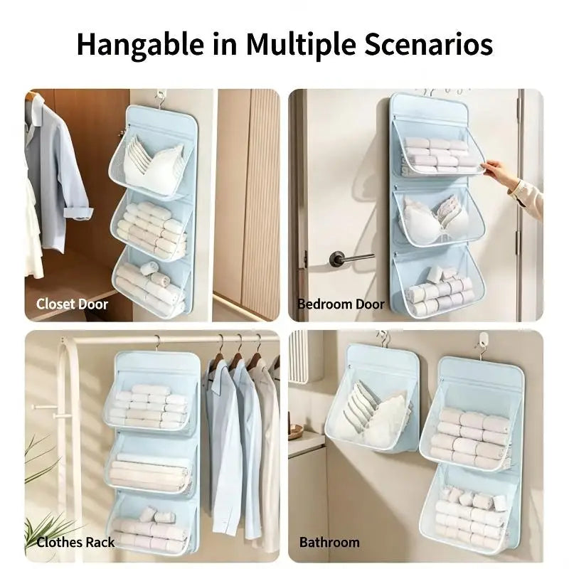 3-Tier Hanging Closet Organizer Bag | Breathable Mesh
