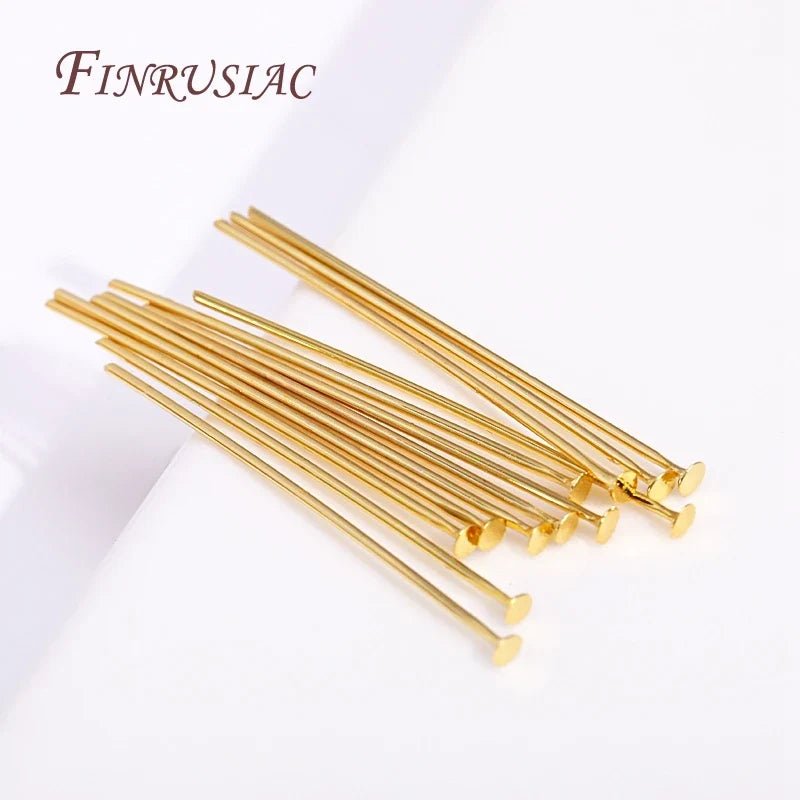 18K Gold Plated Eye & Head Pins – DIY Jewelry Findings 50–100 Pcs
