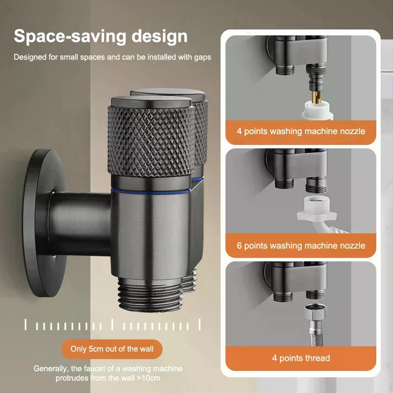 Stainless Steel 1-Inlet 2-Outlet Water Diverter Corner Valve