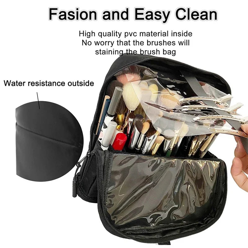 Stand-Up Makeup Brush Organizer Bag | Adjustable Dividers