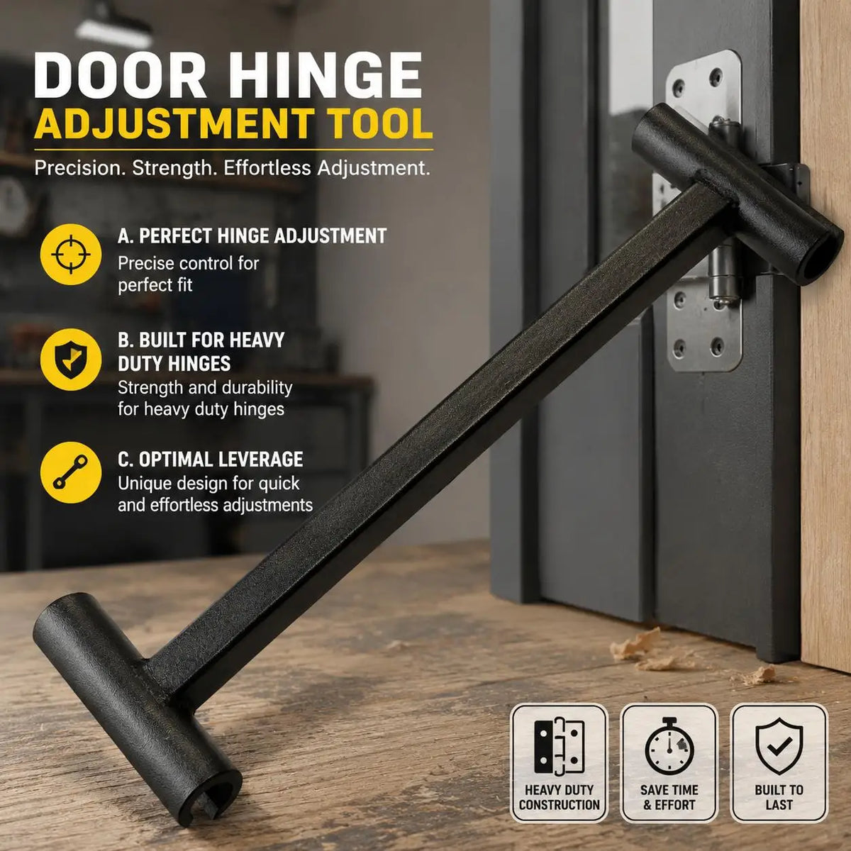 Heavy Duty Door Hinge Adjustment Tool | High Carbon Steel Spanner
