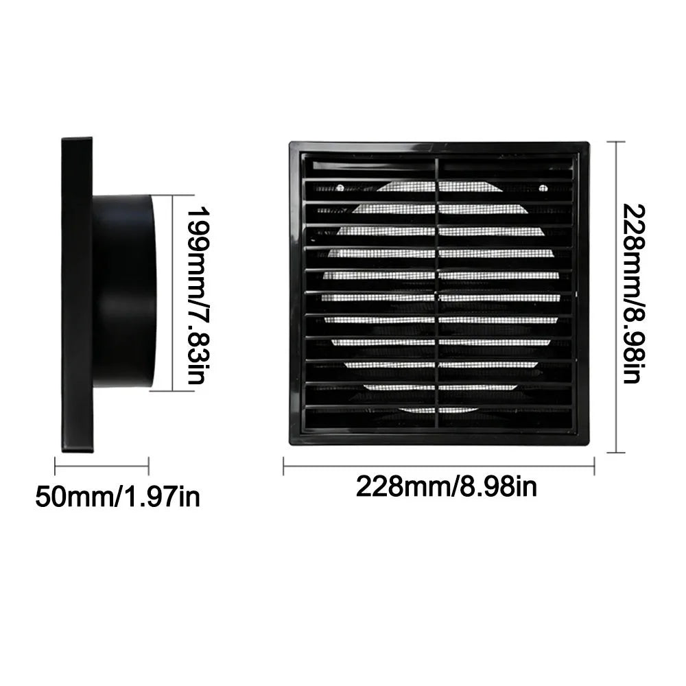 Square Air Vent Grille Cover 4–8 In | Aluminum Fiber Mesh