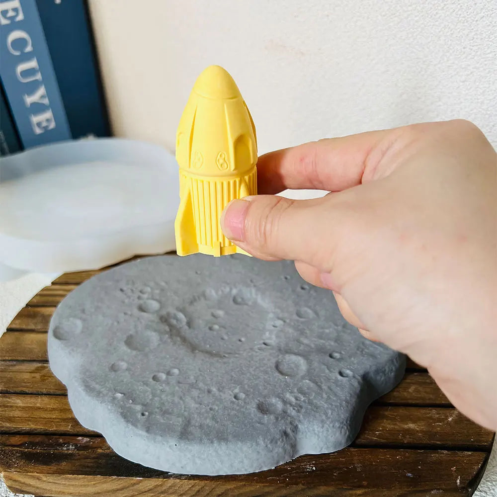 Lunar Surface Candle Holder Silicone Mold – Moon Star Heart