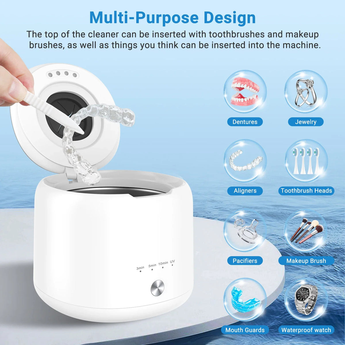 Ultrasonic UV Cleaner 200ml | Touch Control Aligner Cleaner