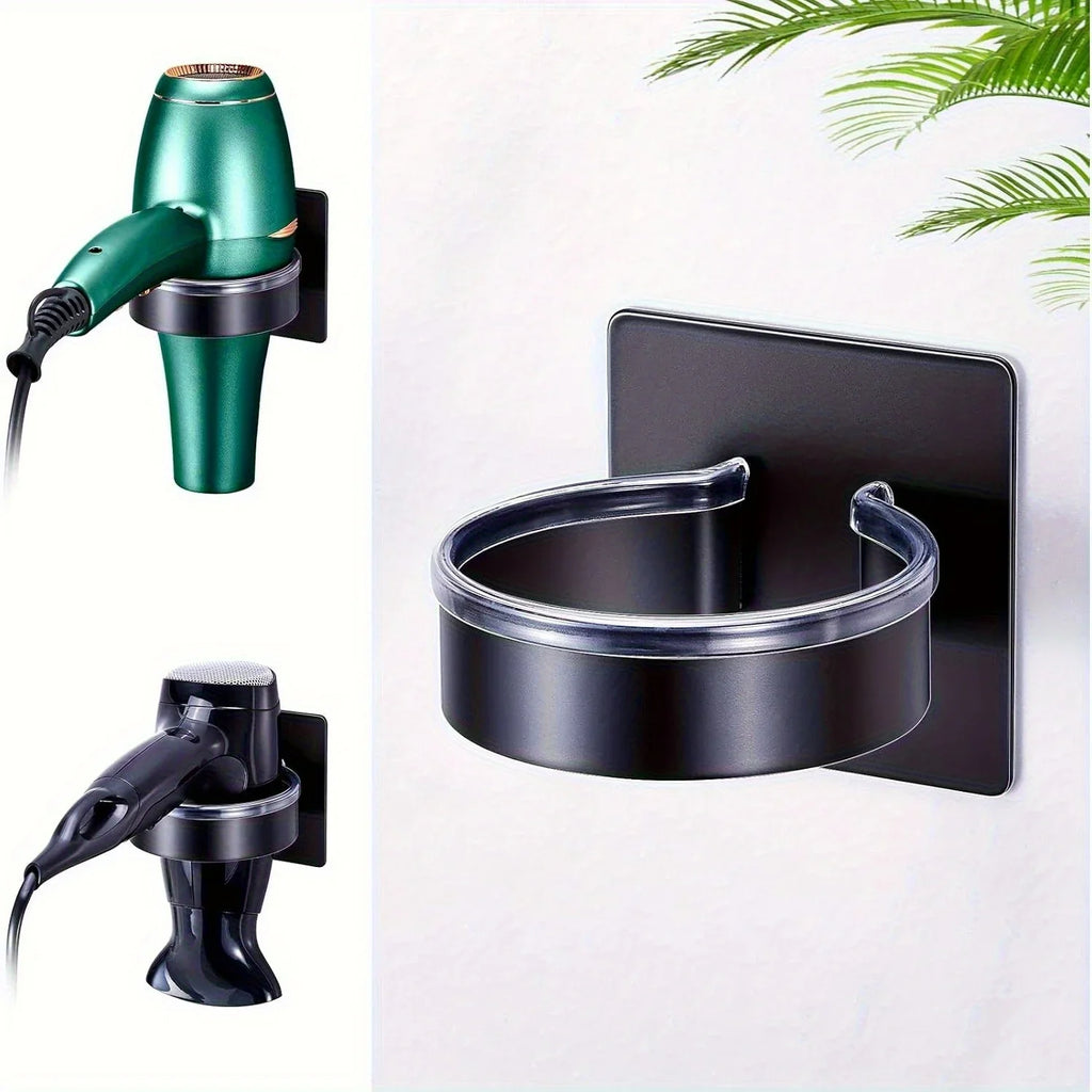 No-Drill Wall Mounted Hair Dryer Holder – Metal Bracket