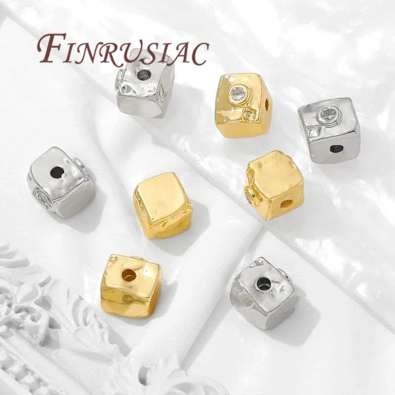8mm Square Spacer Beads 18K Gold Plated – DIY Jewelry Findings