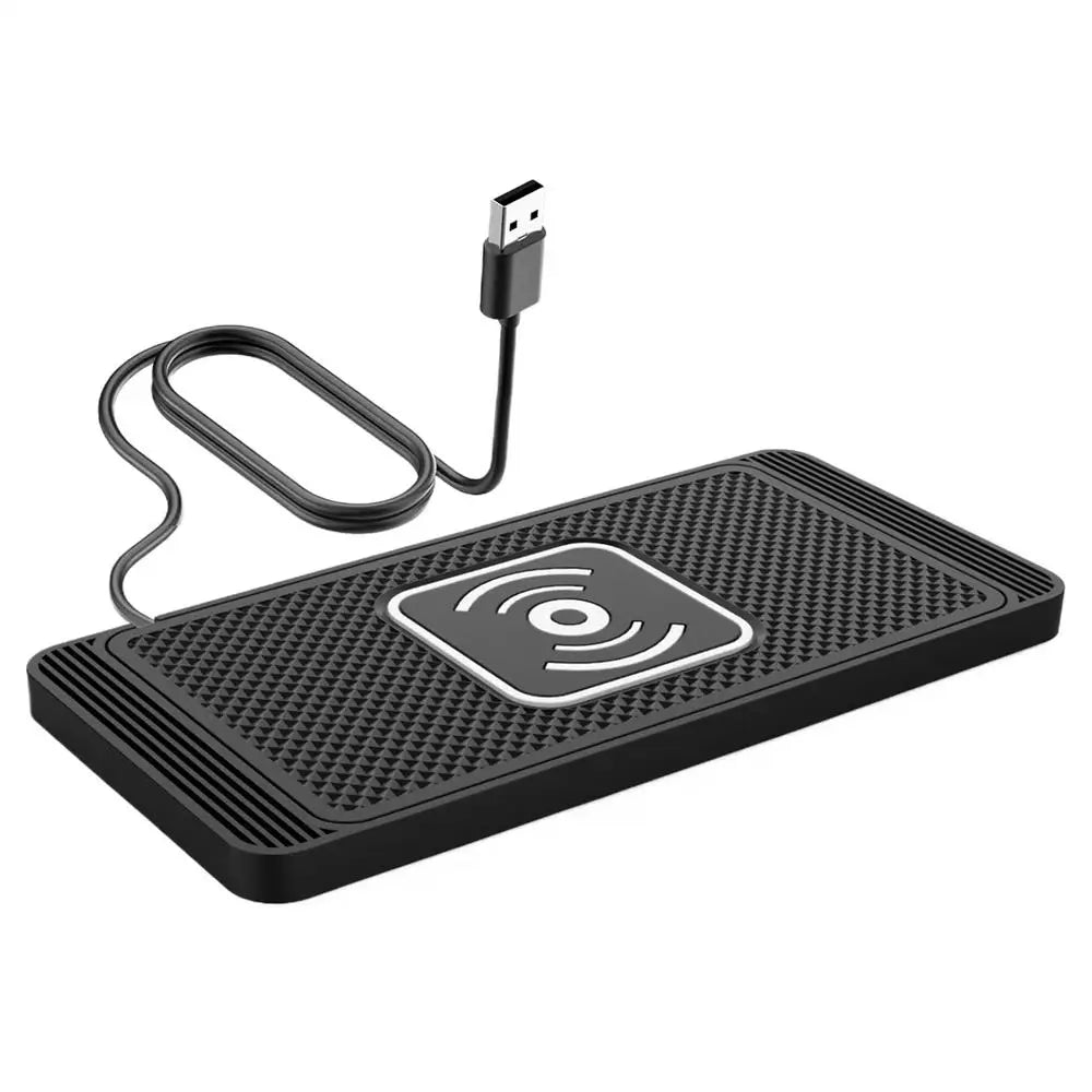 15W Car Wireless Charging Pad – Auto-Sensing Non-Slip Mat