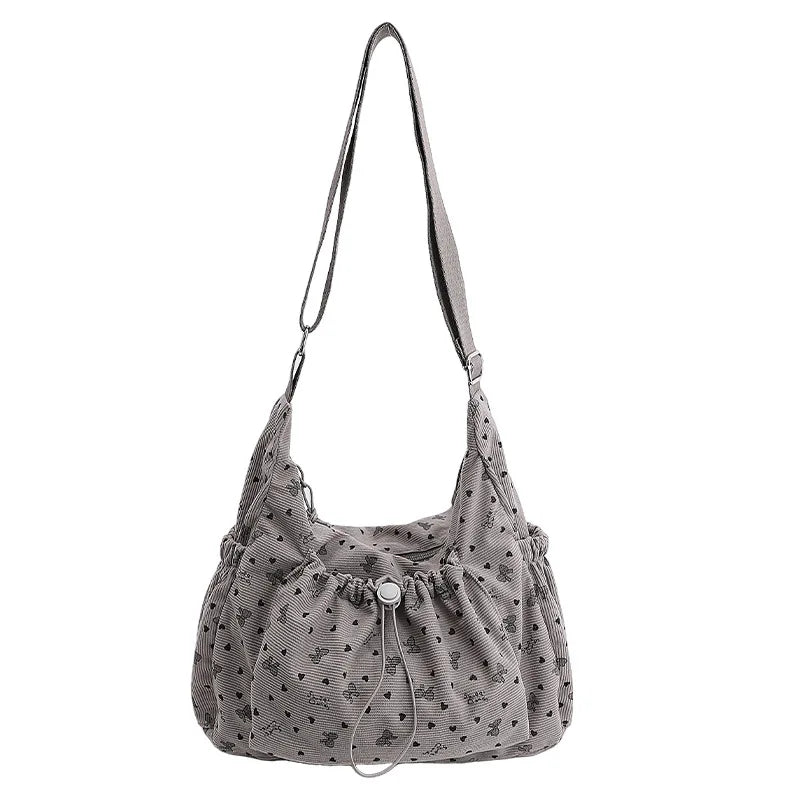 Korean Pleated Crossbody Dumpling Bag – Large Capacity Nylon