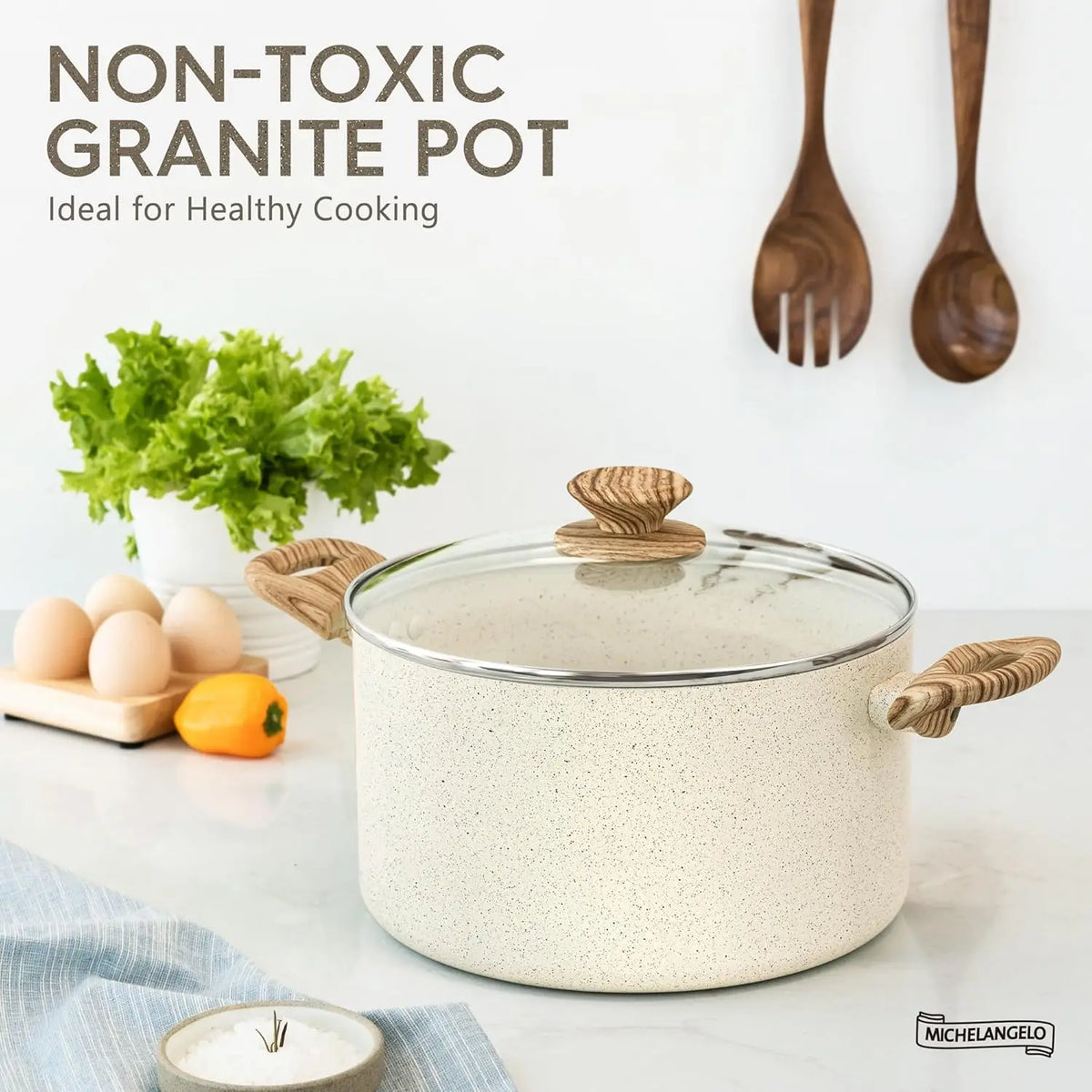 MICHELANGELO 6QT Granite Non-Stick Stockpot with Lid – All Stoves