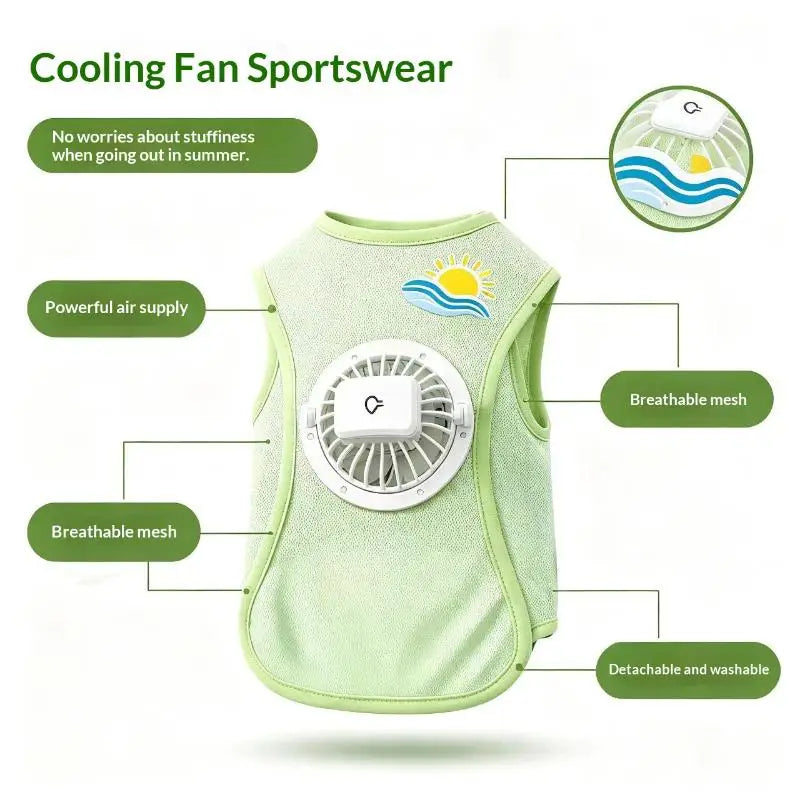 Cooling Dog Vest with Fan – Breathable Ice Silk Summer Coat
