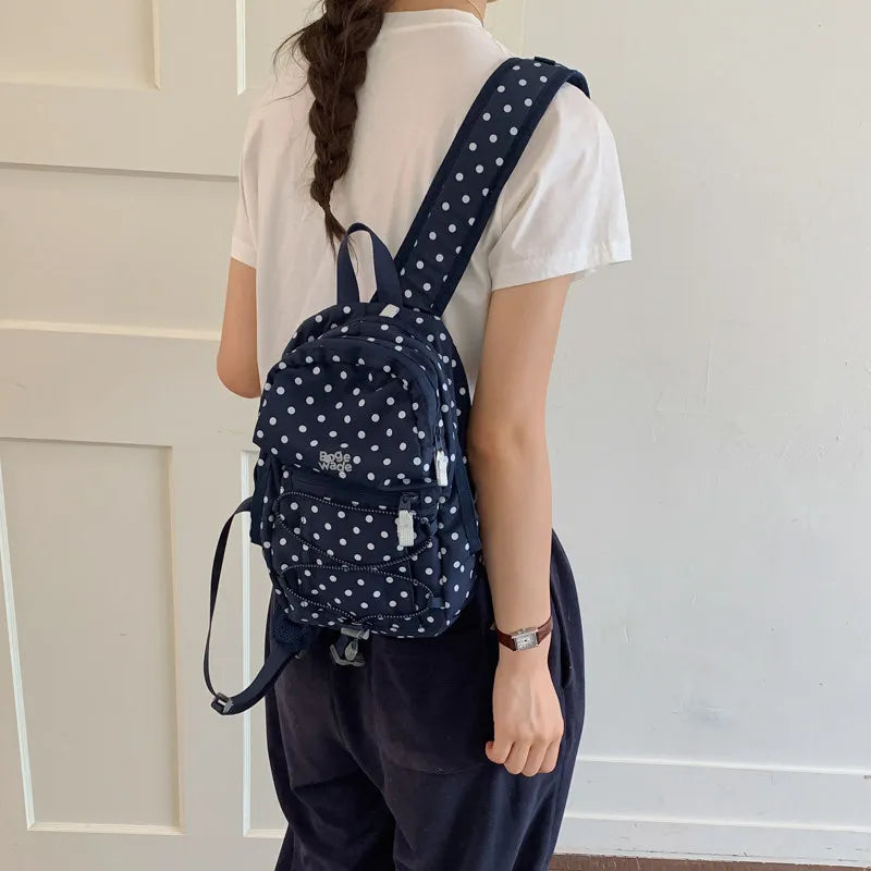 Nixie Cute Polka Dot Backpack – Lightweight Travel School Bag