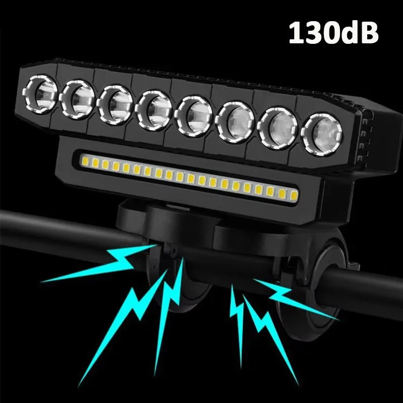 USB Rechargeable Bike LED Front Light & Horn – MTB & Road