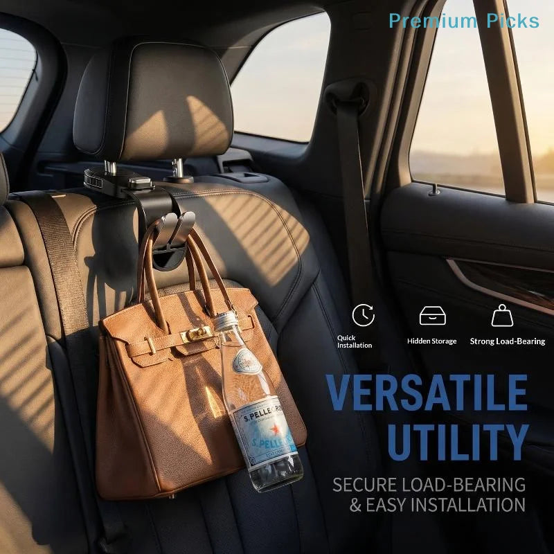 Foldable Car Headrest Hook – Seat Back Storage Organizer