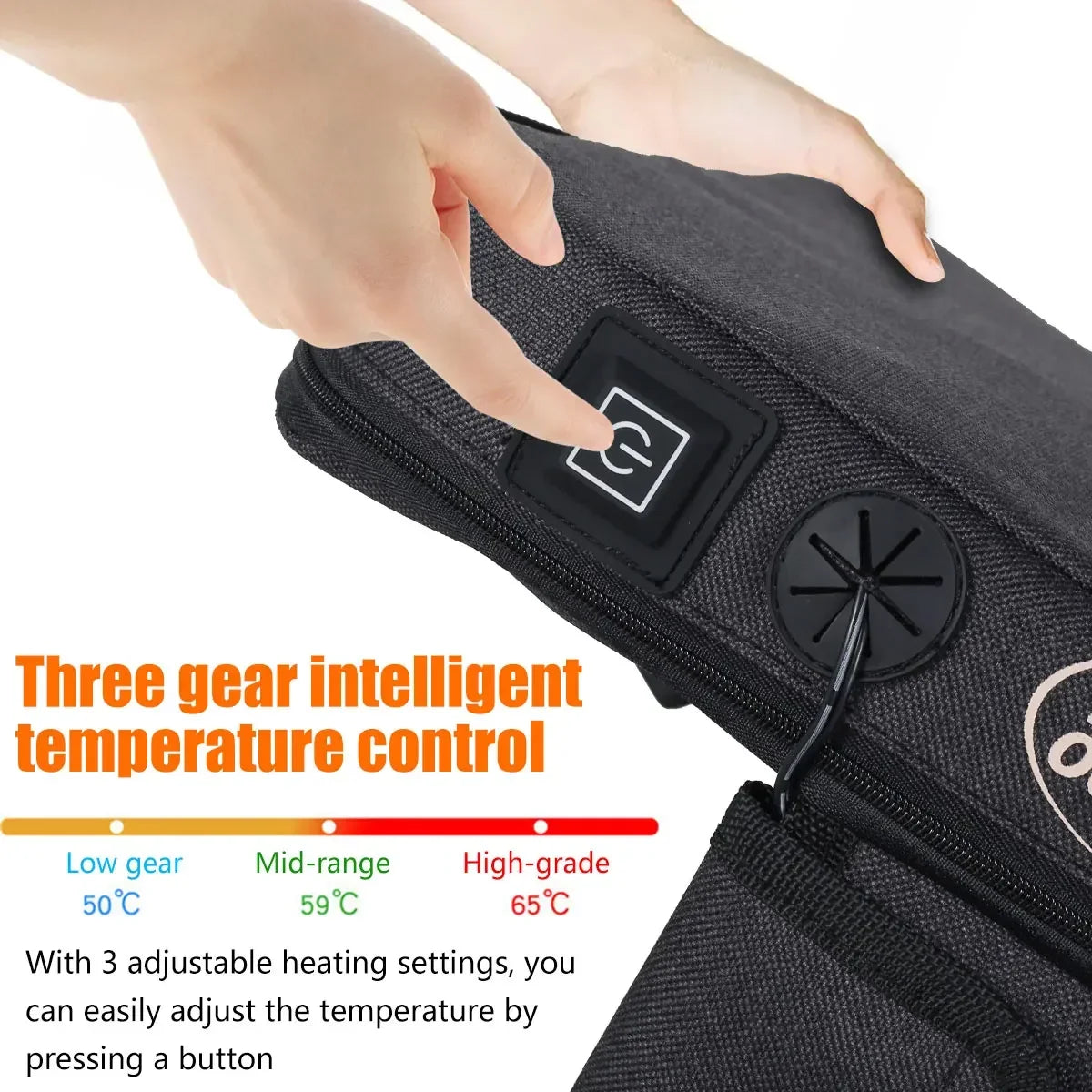 Heated Seat Cushion – 3 Heat Settings, USB, Removable Cover