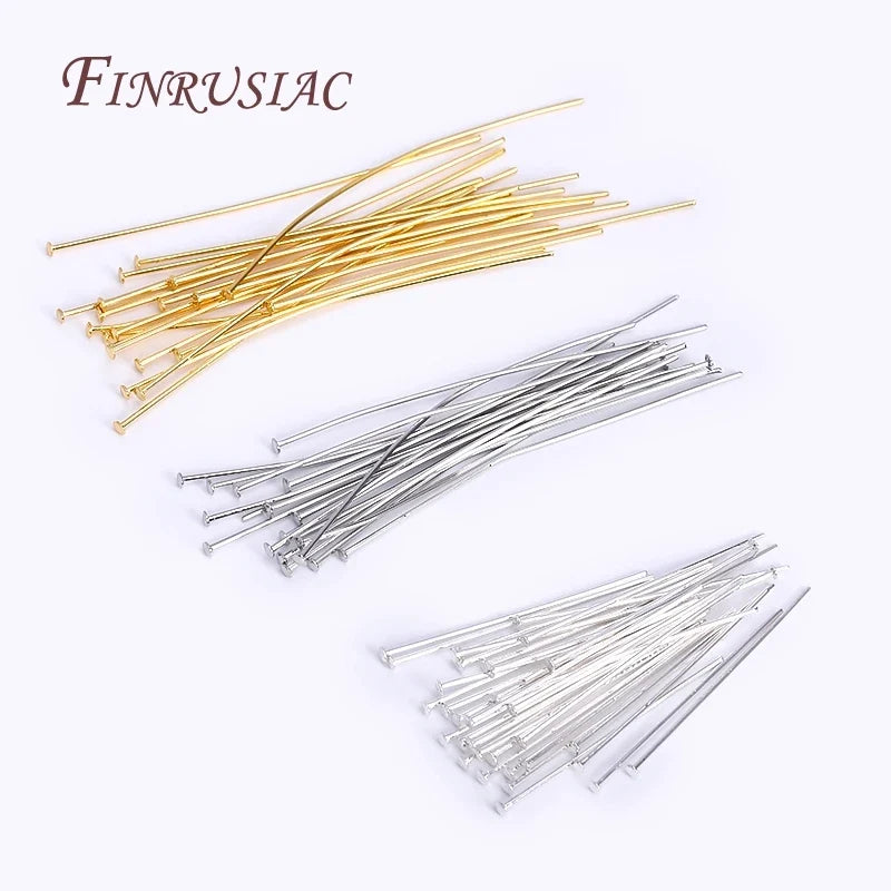 Arc-Shaped Flat Head Pins – Gold/Silver Plated Jewelry Findings