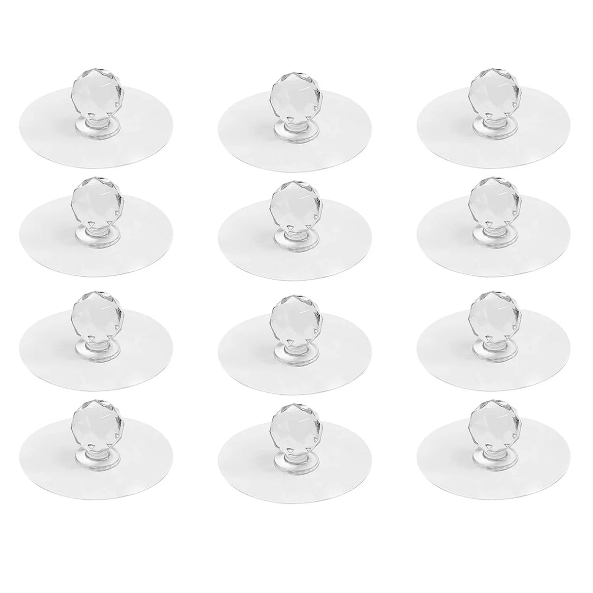 Self-Adhesive Crystal Glass Drawer Knobs | Cabinet Door Handles