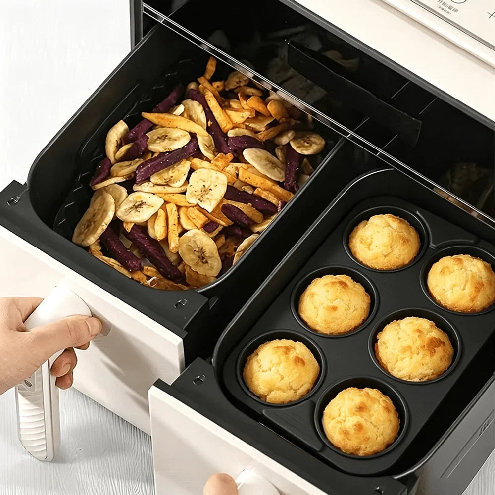 Silicone Air Fryer Pot & Muffin Cupcake Molds – 2pc Set