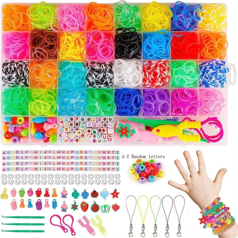 2900+ Pcs 32-Colour Rubber Band Bracelet Loom Kit – DIY Craft Set