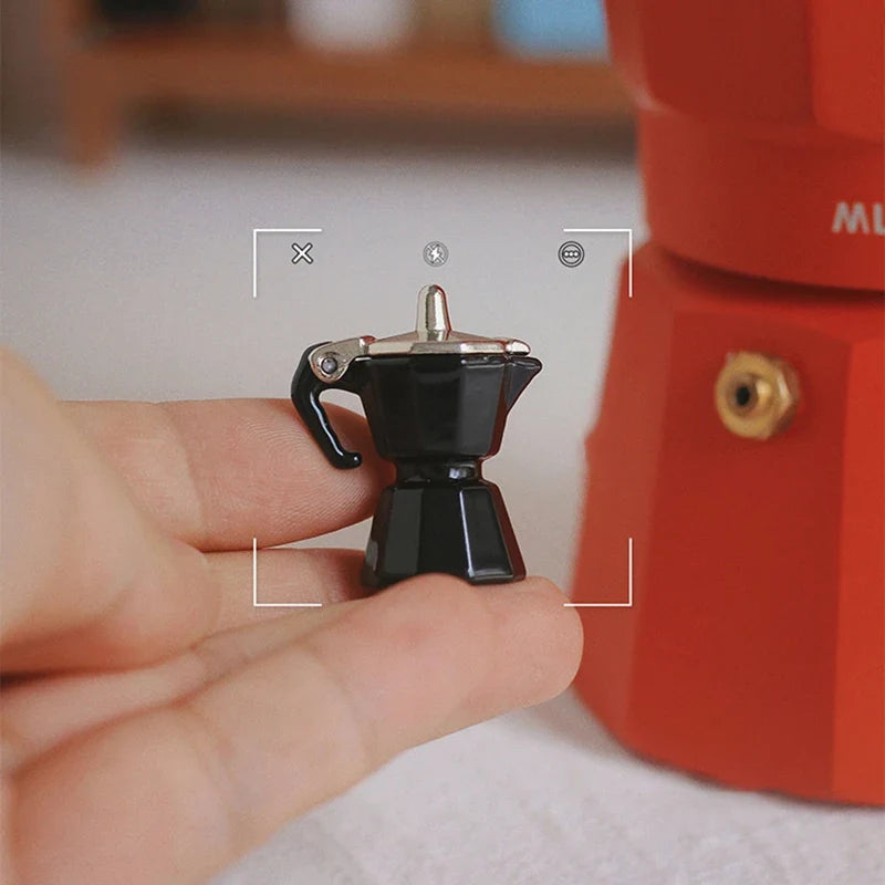 Miniature Coffee Pot Dollhouse Model – Alloy Mini Scene Toy