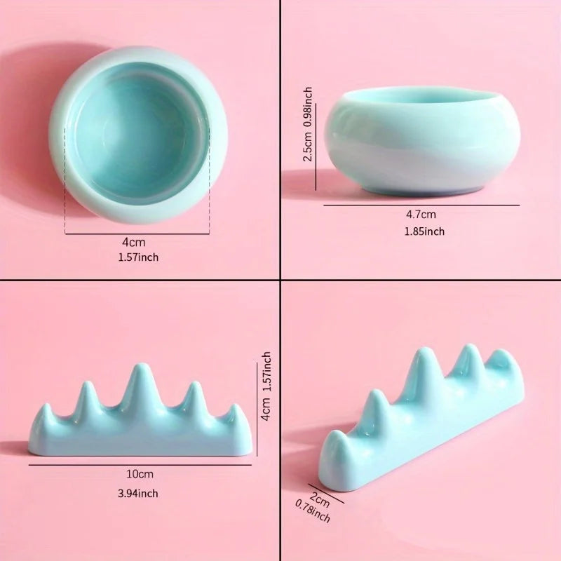Professional Nail Brush Holder & Acrylic Liquid Powder Cup Set