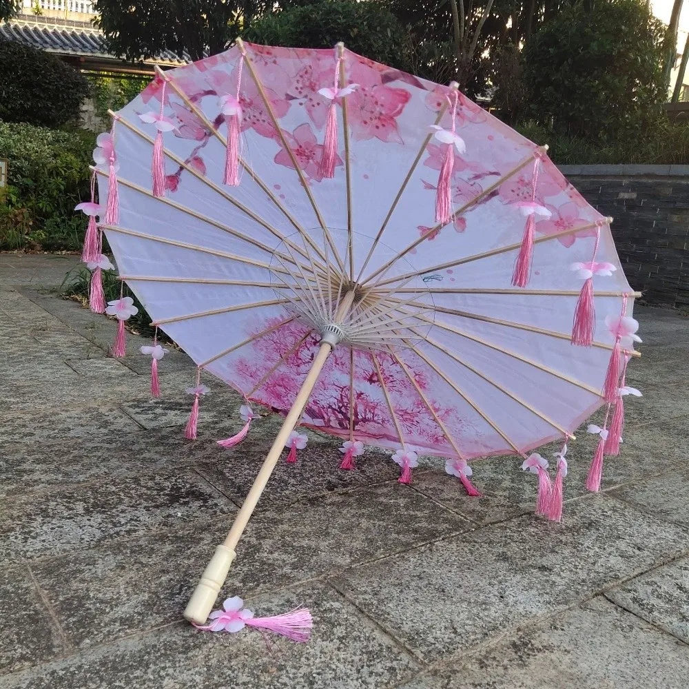 Silk Parasol Umbrella 82cm – Floral Art Wedding & Dance Gift