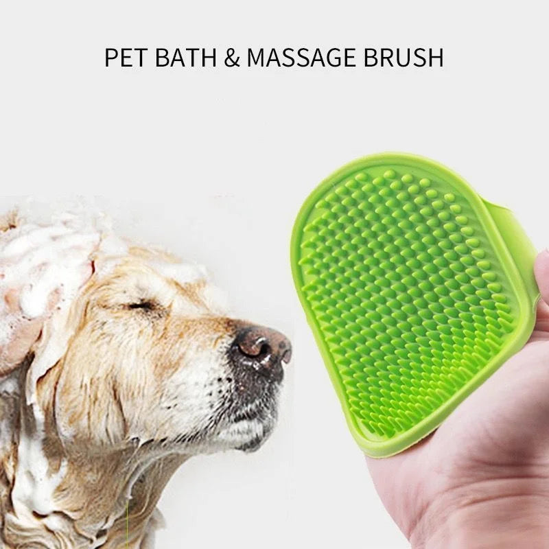 Silicone Pet Bath Brush – Dog & Cat Grooming Massage Comb