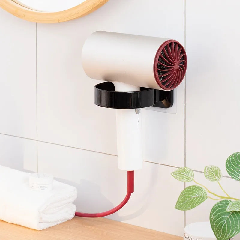 Wall-Mounted Hair Dryer Holder & Bathroom Beauty Organizer