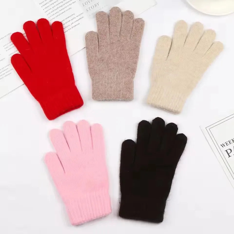 Women's Winter Knit Full Finger Gloves – Warm & Stylish