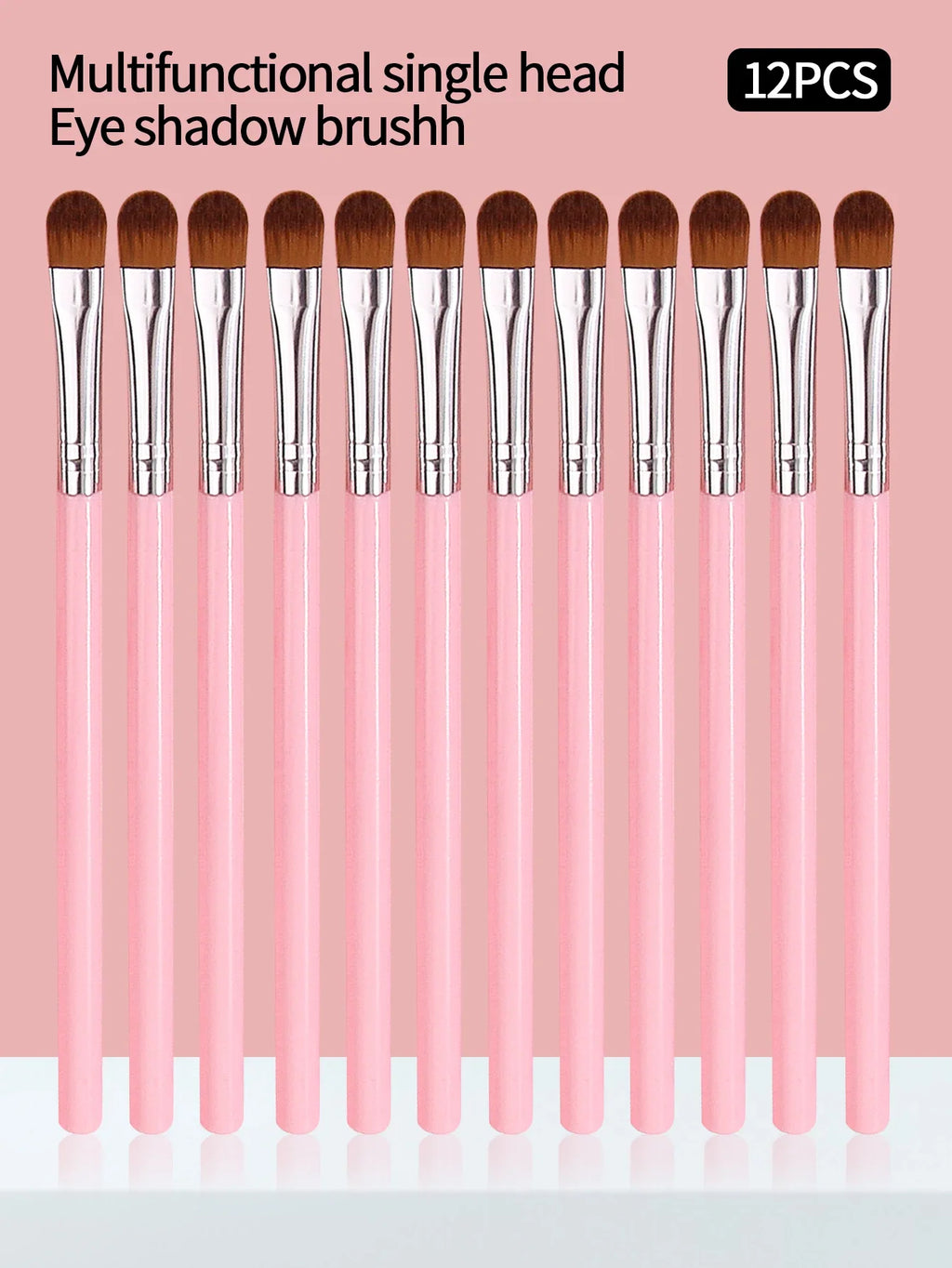12Pcs Pink Eyeshadow & Concealer Brushes – Soft Synthetic Set