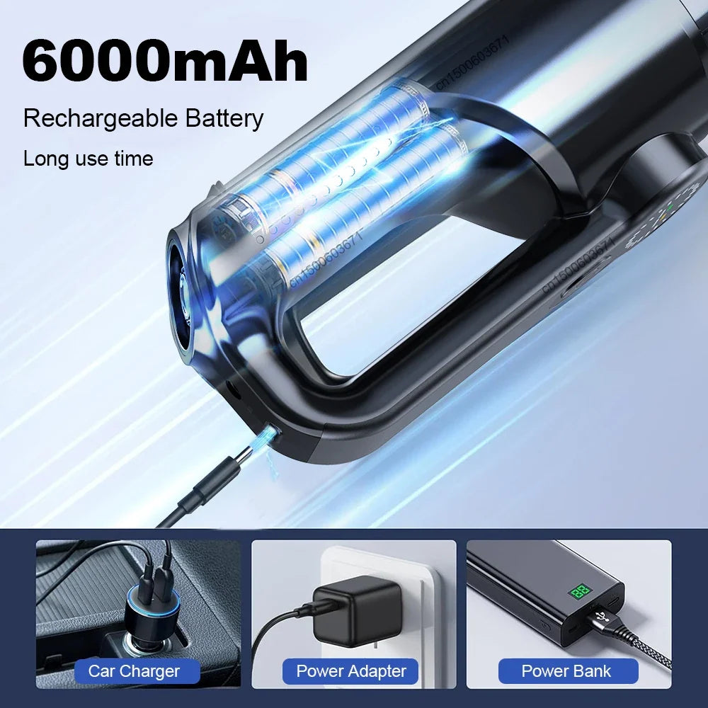 Raugee Cordless Handheld Vacuum 17000Pa – Car & Home, 6 Attachments
