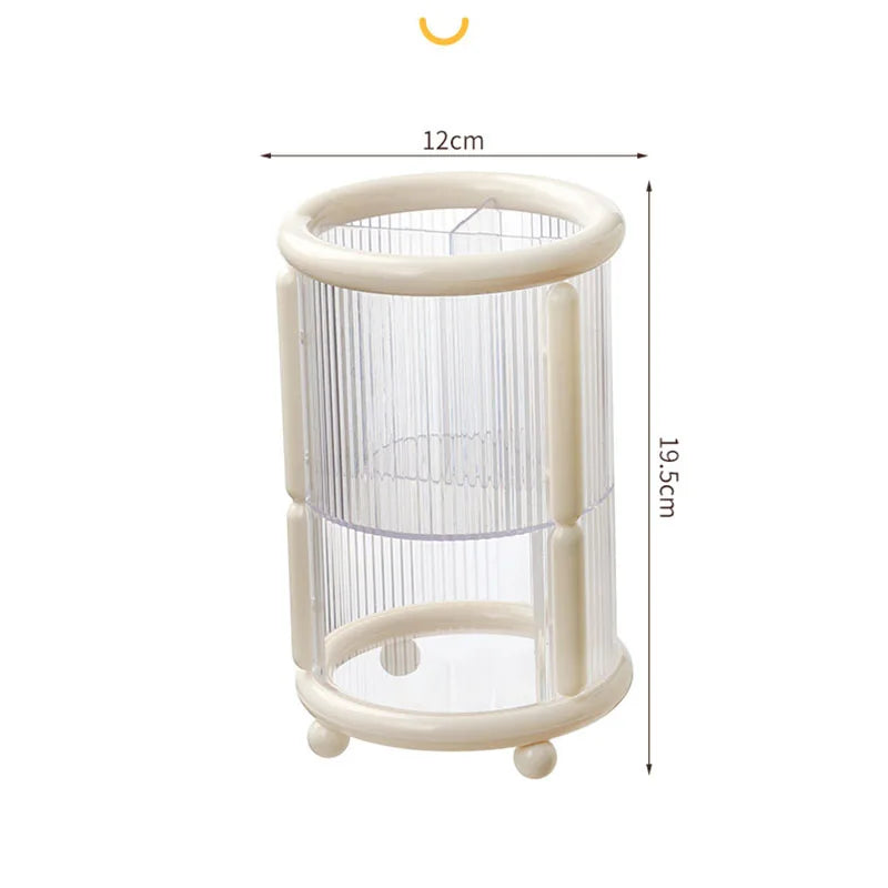 Double Layer Transparent Makeup Brush & Cosmetic Organizer