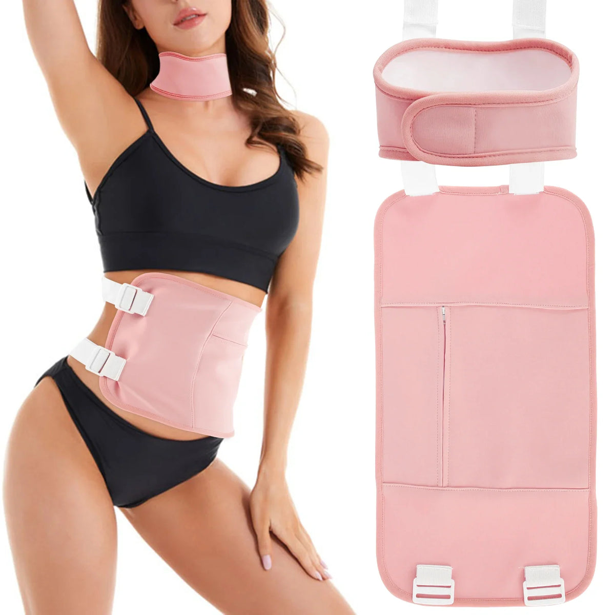 Reusable Castor Oil Pack Wrap Kit – Adjustable Waist & Neck