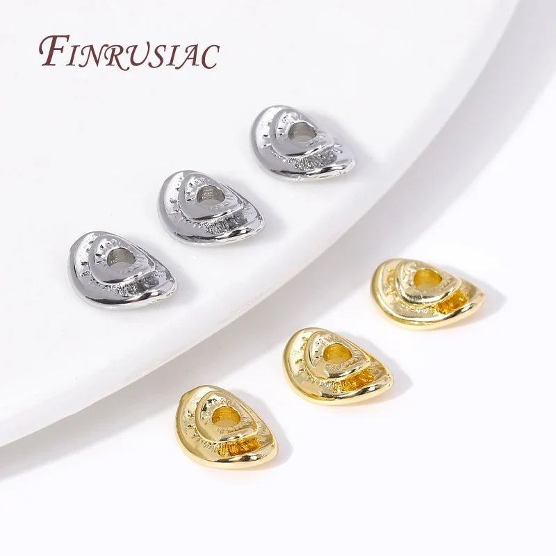 18K Gold Plated Curved Disk Spacer Beads | Brass DIY Jewelry
