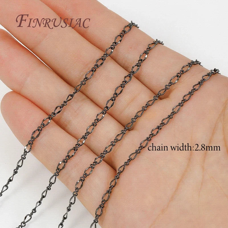 Black Brass Decorative Chain for DIY Jewelry Making – 2.8mm
