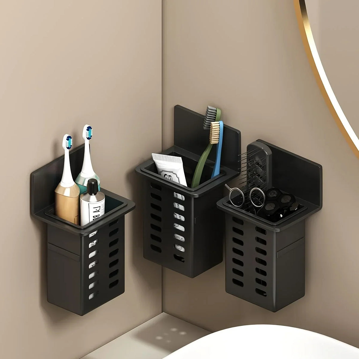 Wall-Mounted Toothbrush & Toothpaste Holder | No-Drill Rack