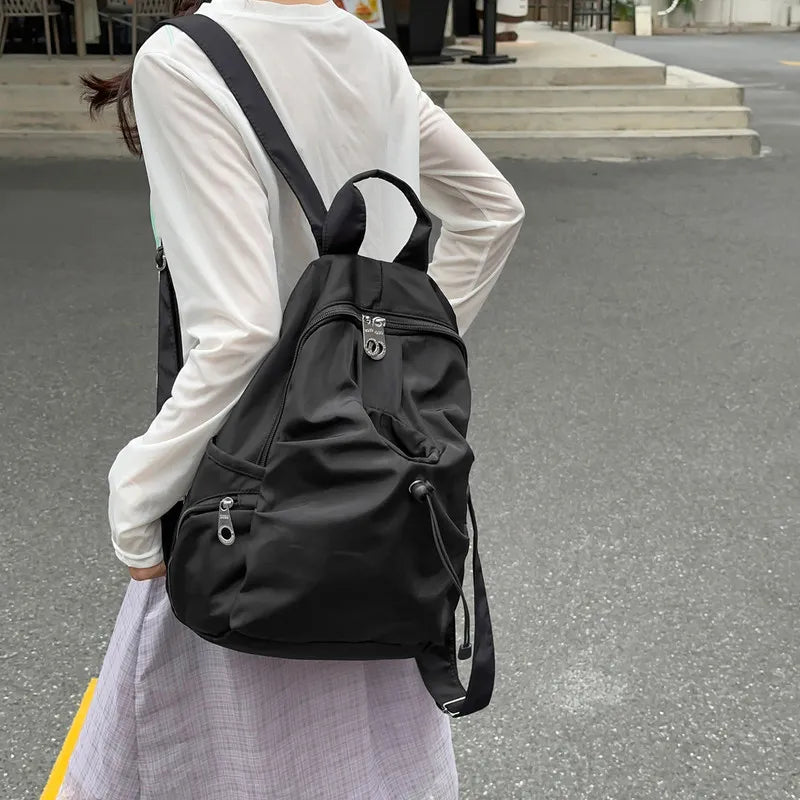 Korean Polka Dot Backpack – Lightweight Unisex Travel Bag