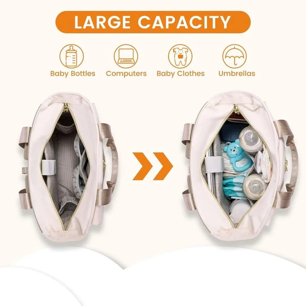 3-in-1 Waterproof Diaper Bag Backpack | Insulated Pockets