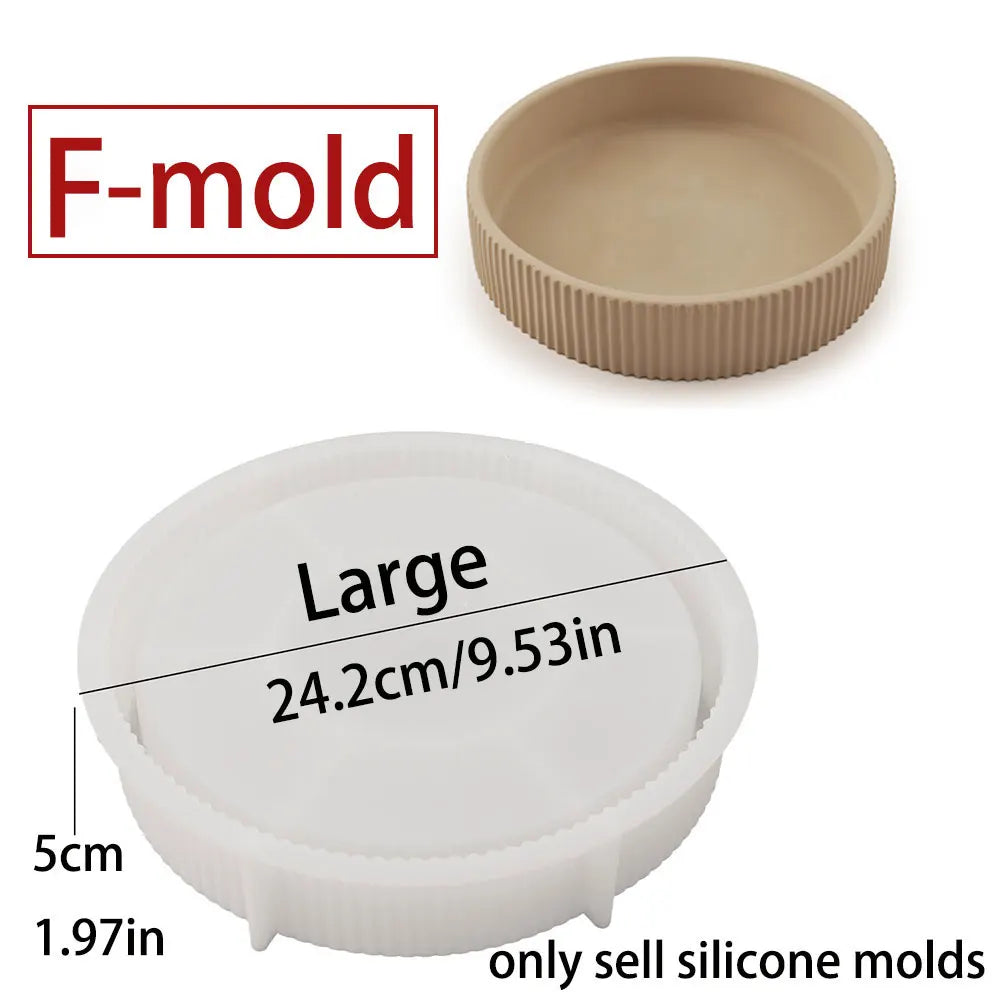 Silicone Mold for Round Concrete Planter & Candle Vessel