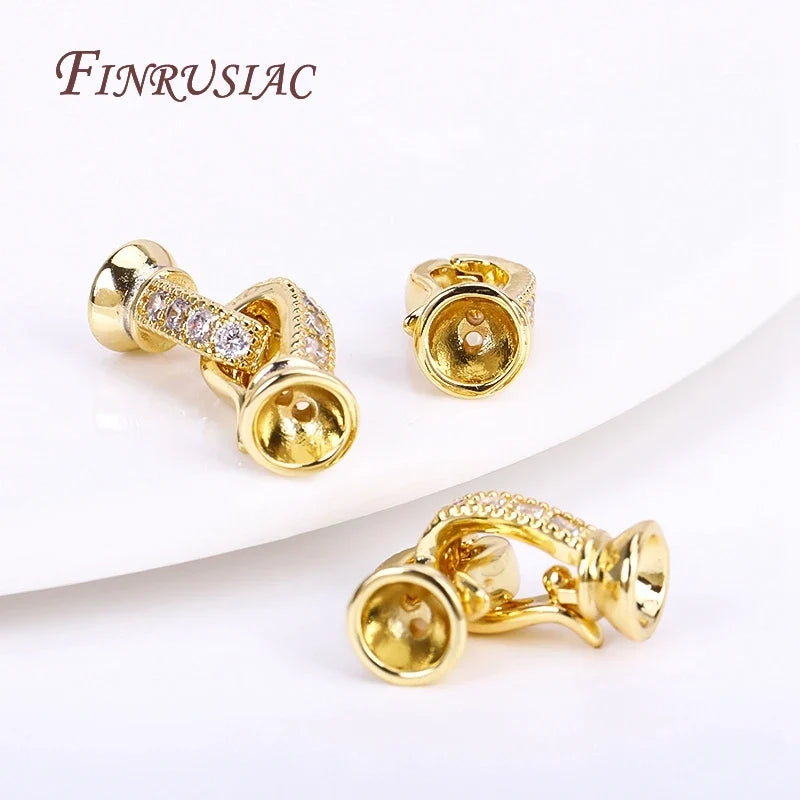 18K Gold Plated Zircon Necklace Clasp – DIY Jewelry Findings
