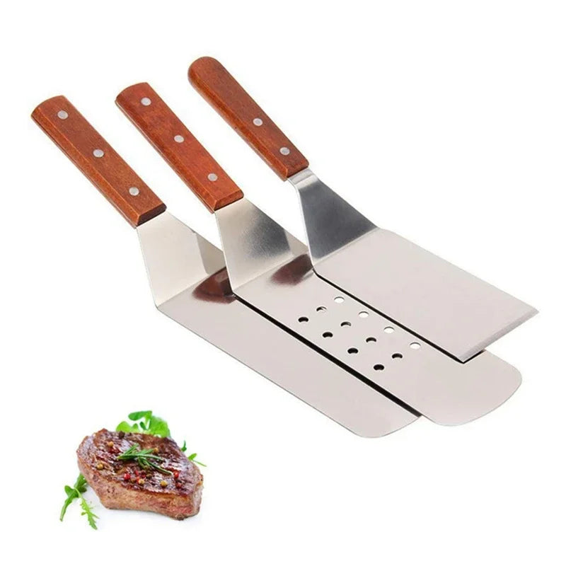 3-Piece Stainless Steel Spatula Set – BBQ, Grill & Kitchen